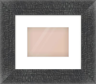 Carbon Flat Frame for 18 × 13cm artwork, with Smooth White Single Mount