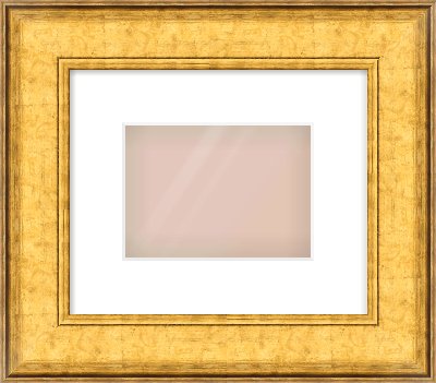 Gold Flat Frame for 180 × 130mm artwork, with Smooth White Single Mount