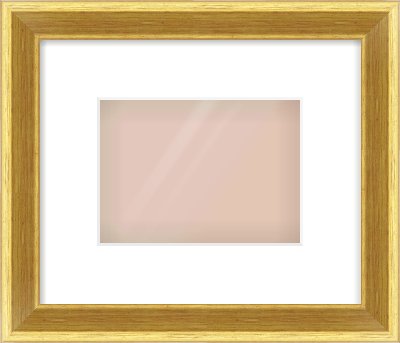 Gold Cushion Frame for 180 × 130mm artwork, with Smooth White Single Mount