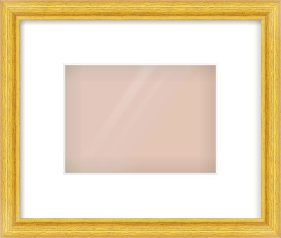 Gold Cushion Frame for 180 × 130mm artwork, with Smooth White Single Mount