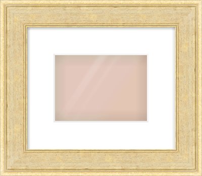Gold Flat Frame for 180 × 130mm artwork, with Smooth White Single Mount