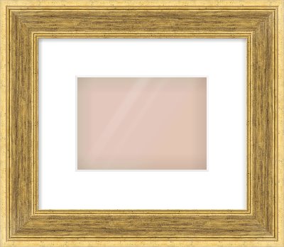 Gold Flat Frame for 180 × 130mm artwork, with Smooth White Single Mount