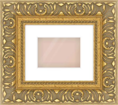 Gold Reverse Frame for 180 × 130mm artwork, with Smooth White Single Mount