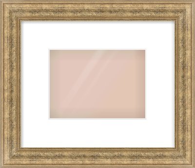 Distressed Gold Dome Frame for 180 × 130mm artwork, with Smooth White Single Mount