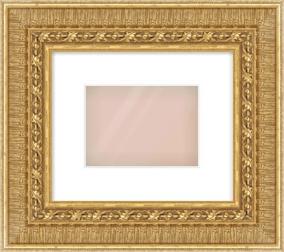 Gold Reverse Frame for 180 × 130mm artwork, with Smooth White Single Mount