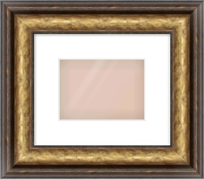 Gold Spoon Frame for 180 × 130mm artwork, with Smooth White Single Mount