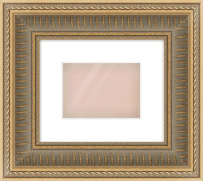 Gold Spoon Frame for 180 × 130mm artwork, with Smooth White Single Mount