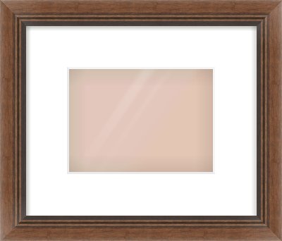 Brown Flat Frame for 18 × 13cm artwork, with Smooth White Single Mount