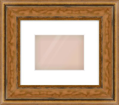 Gold Scoop Frame for 180 × 130mm artwork, with Smooth White Single Mount