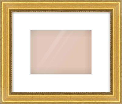 Gold Spoon Frame for 180 × 130mm artwork, with Smooth White Single Mount