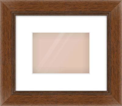 Brown Flat Frame for 18 × 13cm artwork, with Smooth White Single Mount