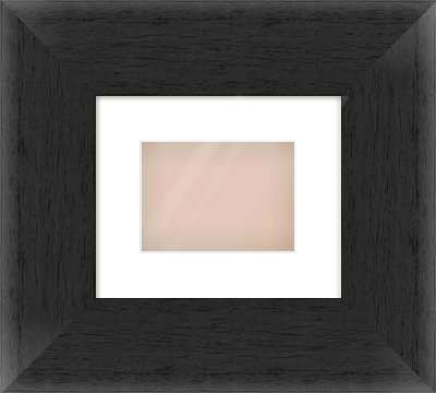 Black Flat Frame for 18 × 13cm artwork, with Smooth White Single Mount