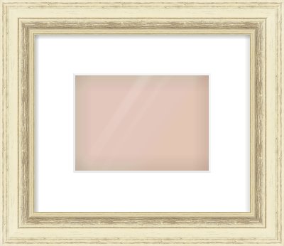 Ivory Distressed Frame for 180 × 130mm artwork, with Smooth White Single Mount
