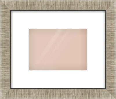 Silver & Black Sided Flat Frame for 18 × 13cm artwork, with Smooth White Single Mount