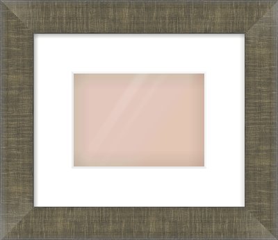 Brushed Pewter Flat Frame for 18 × 13cm artwork, with Smooth White Single Mount
