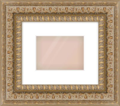 Gold Reverse Frame for 180 × 130mm artwork, with Smooth White Single Mount