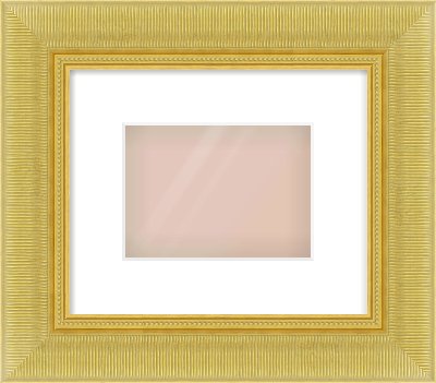 Gold Reverse Frame for 180 × 130mm artwork, with Smooth White Single Mount