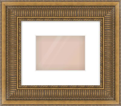 Gold Scoop Frame for 180 × 130mm artwork, with Smooth White Single Mount