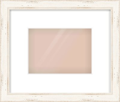 White Scoop Frame for 18 × 13cm artwork, with Smooth White Single Mount