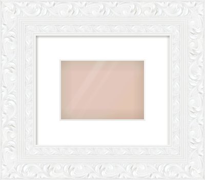 White Reverse Frame for 18 × 13cm artwork, with Smooth White Single Mount