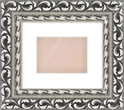 Silver Reverse Frame for 18 × 13cm artwork, with Smooth White Single Mount