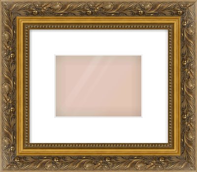Gold Scoop Frame for 180 × 130mm artwork, with Smooth White Single Mount