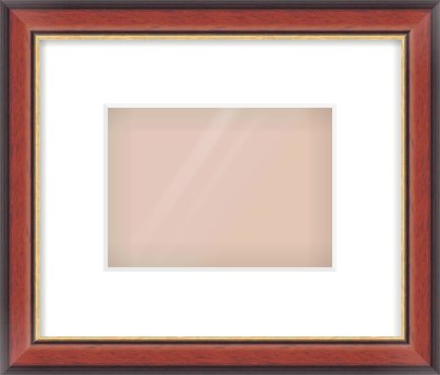 Brown Cushion Frame for 18 × 13cm artwork, with Smooth White Single Mount