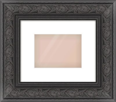 Black Spoon Frame for 18 × 13cm artwork, with Smooth White Single Mount
