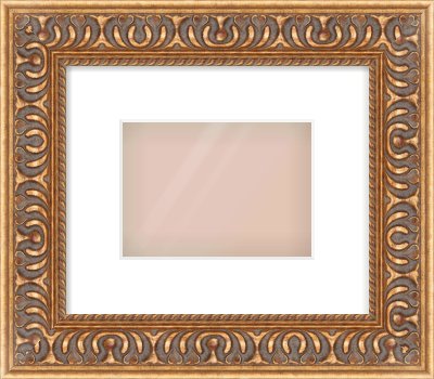 Gold Reverse Frame for 180 × 130mm artwork, with Smooth White Single Mount