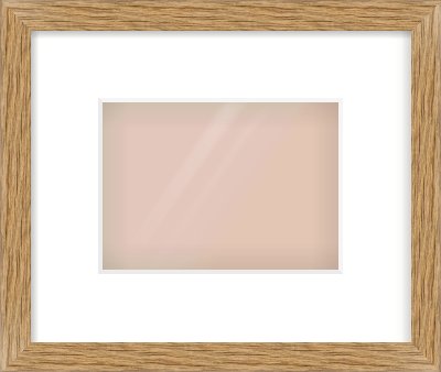 Oak Effect Flat Frame for 180 × 130mm artwork, with Smooth White Single Mount