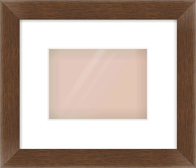 Brown Flat Frame for 180 × 130mm artwork, with Smooth White Single Mount