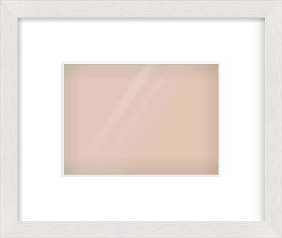 White Flat Frame for 18 × 13cm artwork, with Smooth White Single Mount