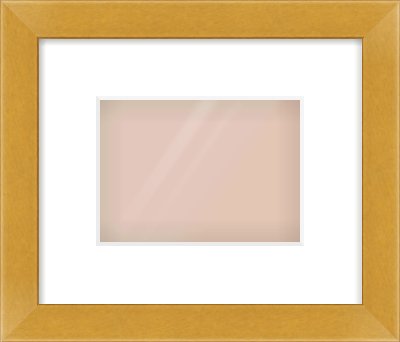 Gold Flat Frame for 180 × 130mm artwork, with Smooth White Single Mount