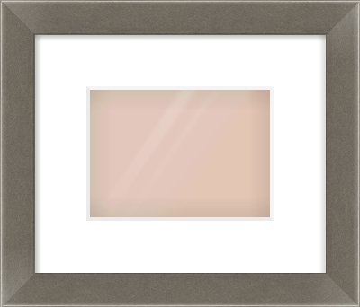 Pewter Flat Frame for 18 × 13cm artwork, with Smooth White Single Mount