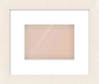 White Flat Frame for 18 × 13cm artwork, with Smooth White Single Mount