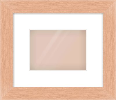 Oak Effect Flat Frame for 180 × 130mm artwork, with Smooth White Single Mount