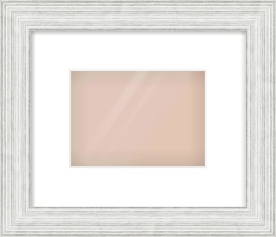 Silver Foil Flat Frame for 180 × 130mm artwork, with Smooth White Single Mount