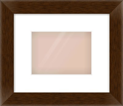 Wenge Flat Frame for 18 × 13cm artwork, with Smooth White Single Mount