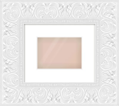 White Scoop Frame for 18 × 13cm artwork, with Smooth White Single Mount