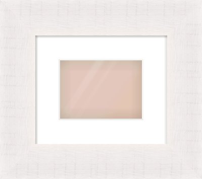 Rough Cut Effect Flat Frame for 18 × 13cm artwork, with Smooth White Single Mount