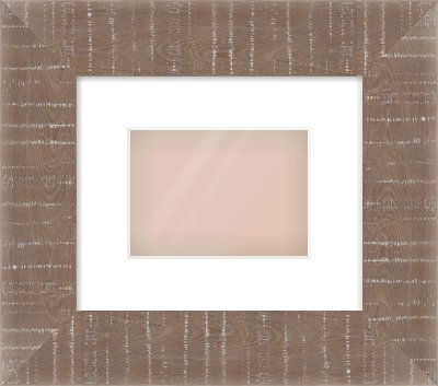 Rough Cut Effect Flat Frame for 18 × 13cm artwork, with Smooth White Single Mount