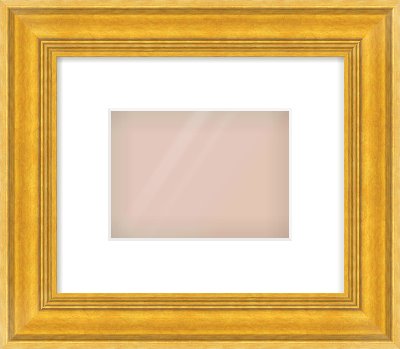 Gold Spoon Frame for 180 × 130mm artwork, with Smooth White Single Mount
