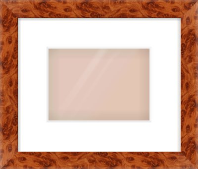 Brown Flat Frame for 18 × 13cm artwork, with Smooth White Single Mount
