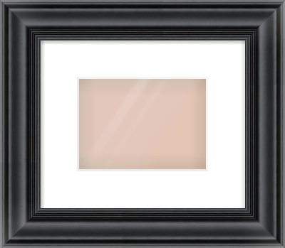 Black Spoon Frame for 18 × 13cm artwork, with Smooth White Single Mount