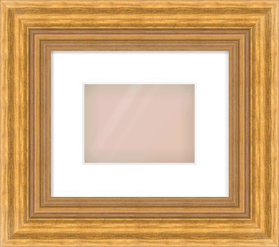 Gold Reverse Frame for 180 × 130mm artwork, with Smooth White Single Mount
