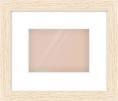Ivory Flat Frame for 180 × 130mm artwork, with Smooth White Single Mount