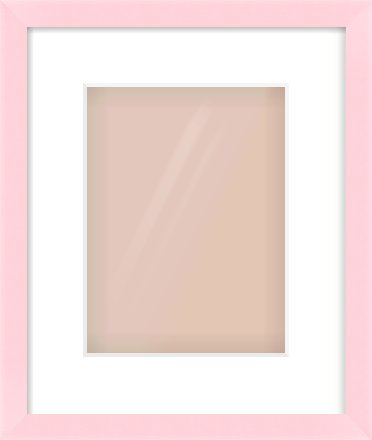 Pink Paint Flat Frame for 18 × 24cm artwork, with Smooth White Single Mount