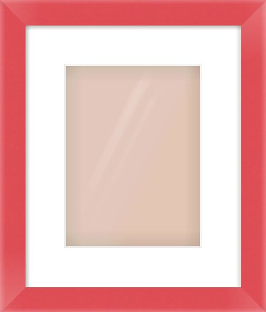 Red Paint Flat Frame for 18 × 24cm artwork, with Smooth White Single Mount