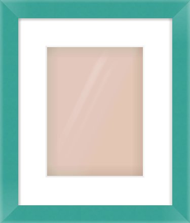 Green Paint Flat Frame for 18 × 24cm artwork, with Smooth White Single Mount