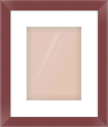Maroon Paint Flat Frame for 18 × 24cm artwork, with Smooth White Single Mount